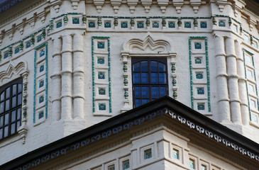Decoration on facade of St. Nicolas Church (XVII century), Toropets, Tver region, Russia. It's oldest church in this town