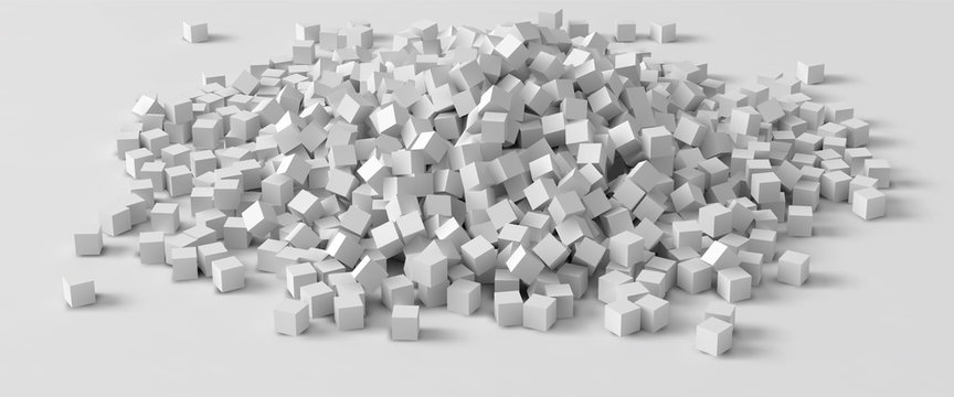 pile of cubes, 3d style vector illustration