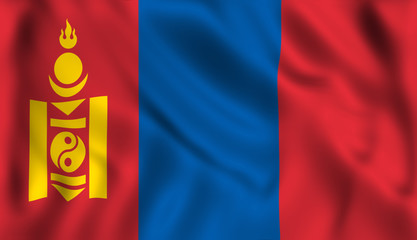 Naklejka premium mongolia flag waving symbol