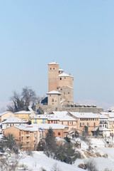 Fototapeta premium View of Langhe hills and Castiglion Falletto