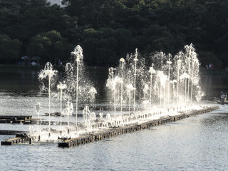 Water jet at a fountain in Sao Paulo