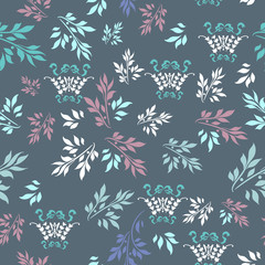 Floral vintage vector ornamental pattern for fabric