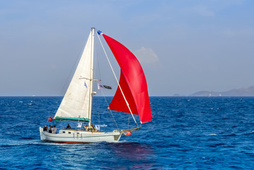 Kalymnos Island, Greece; 22 October 2010: Bodrum Cup Races, Gulet Wooden Sailboats