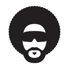 African man with afro hairstyle and sunglasses