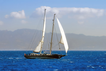 Kalymnos Island, Greece; 22 October 2010: Bodrum Cup Races, Gulet Wooden Sailboats