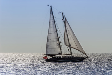 Obraz na płótnie Canvas Kalymnos Island, Greece; 22 October 2010: Bodrum Cup Races, Gulet Wooden Sailboats