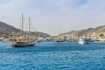 Kalymnos Island, Greece; 22 October 2010: Bodrum Cup Races, Gulet Wooden Sailboats