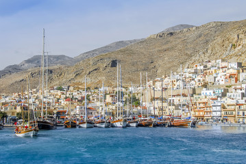 Kalymnos Island, Greece; 22 October 2010: Bodrum Cup Races, Gulet Wooden Sailboats