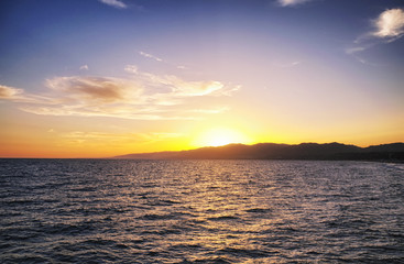Santa Monica beach California sunset