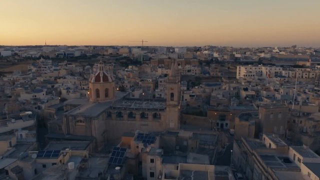 Slow Dynamic Orbiting Aerial shot over St George Parish Church
