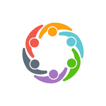 Teamwork People Logo. Vector Design