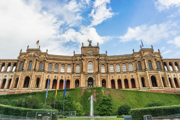 Munich, Germany June 09, 2018:  Maximilianeum - Bavarian state parliament.