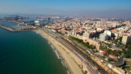 Tarragona desde el Aire. Ciudad de Cataluña en España