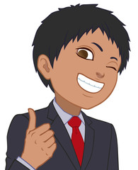 ウインクするちびキャラ　男性　タイプD