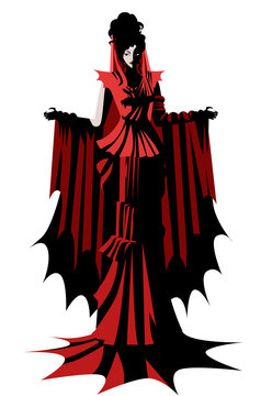 female red dress vampire