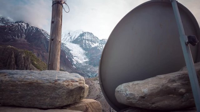 Satellite Antenna in Nepal, Manang