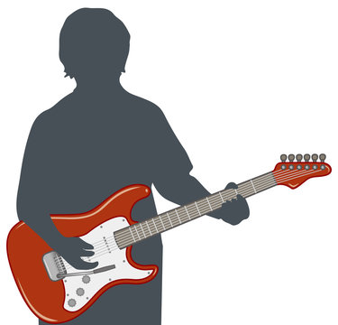 エレキギターを弾く男性のイメージイラスト