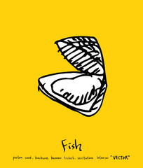 해산물 일러스트 / 손으로 그린 수산물 그림