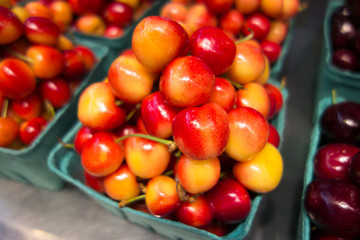 Fresh Red and Yellow Golden Cherries