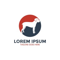 Unique dog logo template. vector. editable. simple shape. minimalist color. memorable