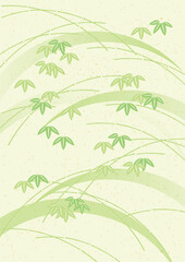 Fototapeta premium 笹 和紙 黄緑