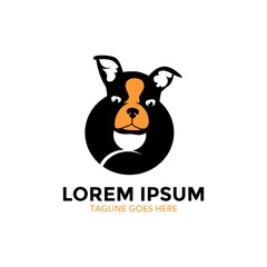 Unique dog logo template. vector. editable. simple shape. minimalist color. memorable