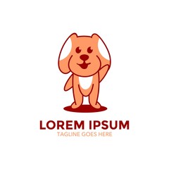 Unique dog logo template. vector. editable. simple shape. minimalist color. memorable