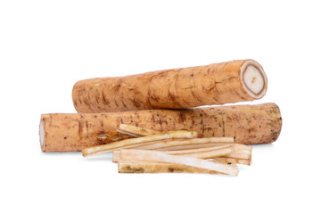 burdock roots or kobo isolated on white background