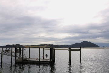 Fototapeta na wymiar ニュージーランドの静かな港風景