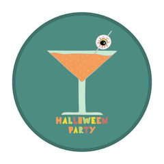 Lovely illustration with cocktail for halloween party.