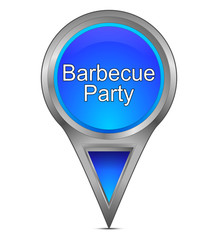 Map pointer with Barbecue Party - illustration