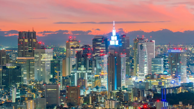 Tokyo skyline  in Japan