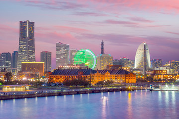 Naklejka na ściany i meble Cityscape of Yokohama in Japan
