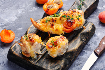 Chicken breasts cooked with apricot