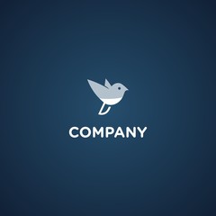 Bird Fly Media Modern Silhouette Illustration Icon Logo Design Template Element Vector