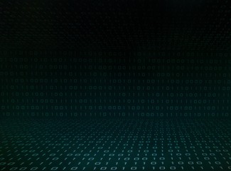 binary text coding background moving vertically on dark blue green color background with different...