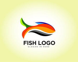 Blue abstract fish icon, fish logo, simple seafood logo, restaurant logo