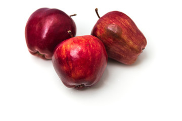 Red apple with white copy space