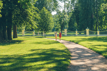 Park in Lomonosov, a suburb of St. Petersburg in the summer