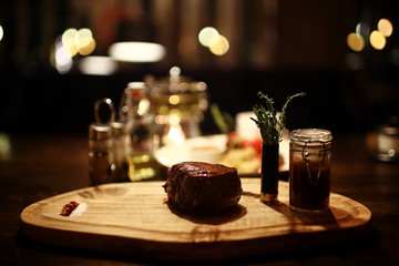 decoration of the table in the Italian restaurant