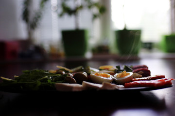 food on a plate in a restaurant