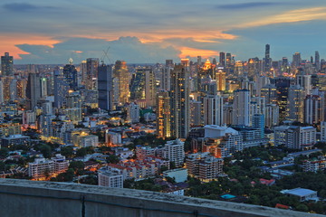 Bangkok City skyline. business district of Thailand capital city