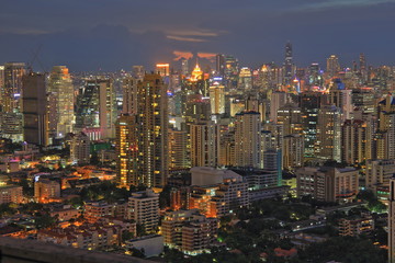 Fototapeta na wymiar Bangkok City skyline. business district of Thailand capital city