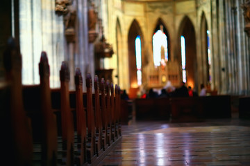 interior of the Catholic Cathedral in Prague / cathedral in the czech republic, inside the church, the Catholic interior
