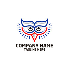 owl bird logo, bird head icon, education symbol. vector template ready for use