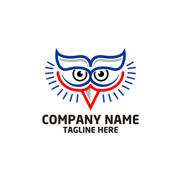 owl bird logo, bird head icon, education symbol. vector template ready for use