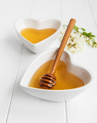 Honey with acacia blossoms