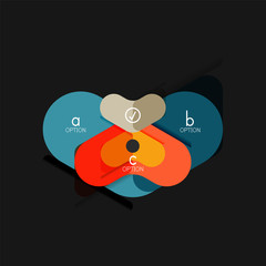 Flat design geometric infographics, arrow shape vector sticker or label, price tags, offer promotion badge, icon design, paper style layout for data graphic visualization step by step process, for