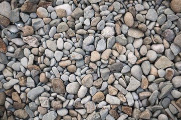 large sea stones on the beach
