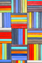 Colorful metal decorated on wall, beautiful modern pattern background.